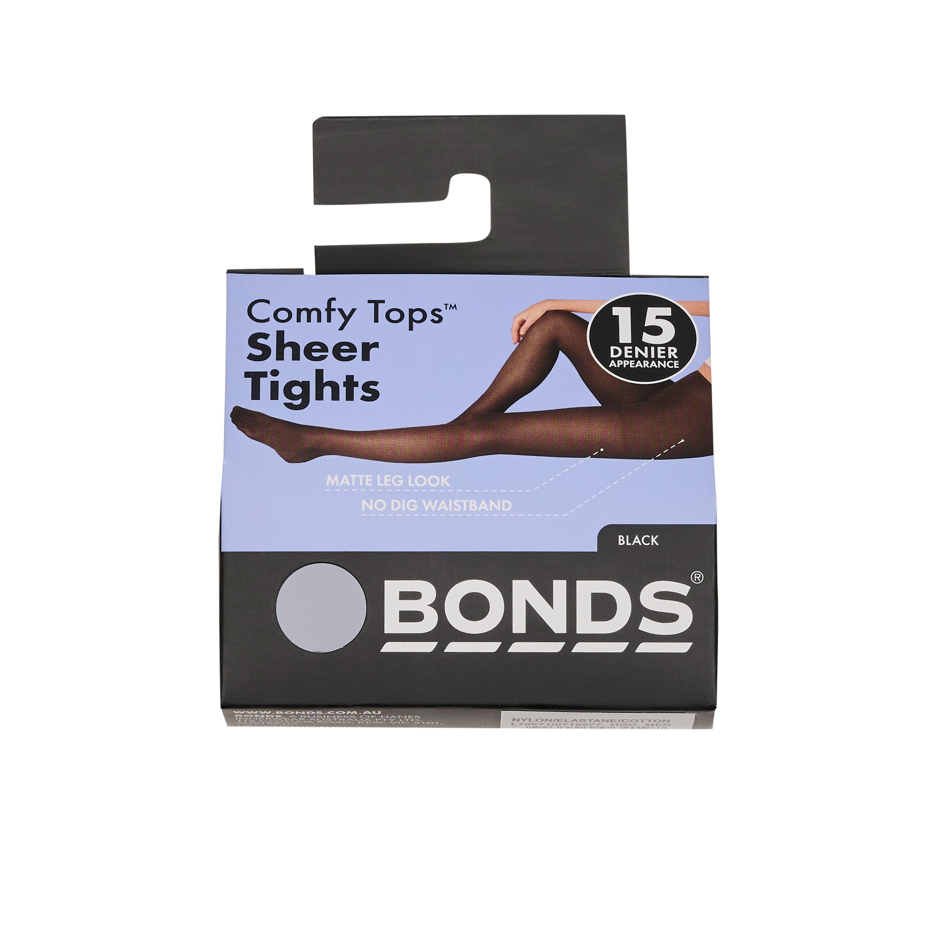Bonds Comfy Tops Sheer Tights - Black