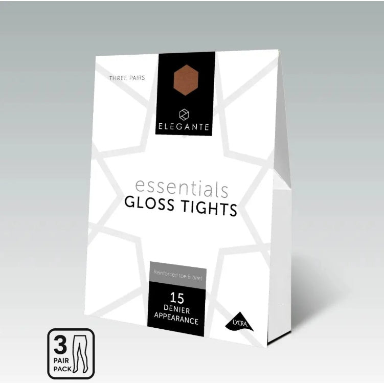Elegante Essentials Gloss Tights - Bronze Glow - 3pk