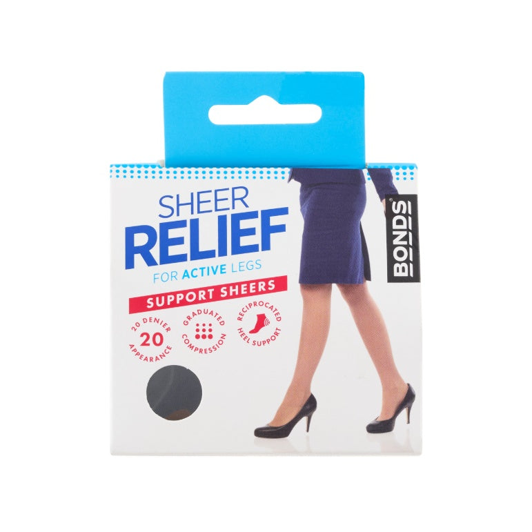 Sheer Relief Compression Pantyhose 20 Den - Black