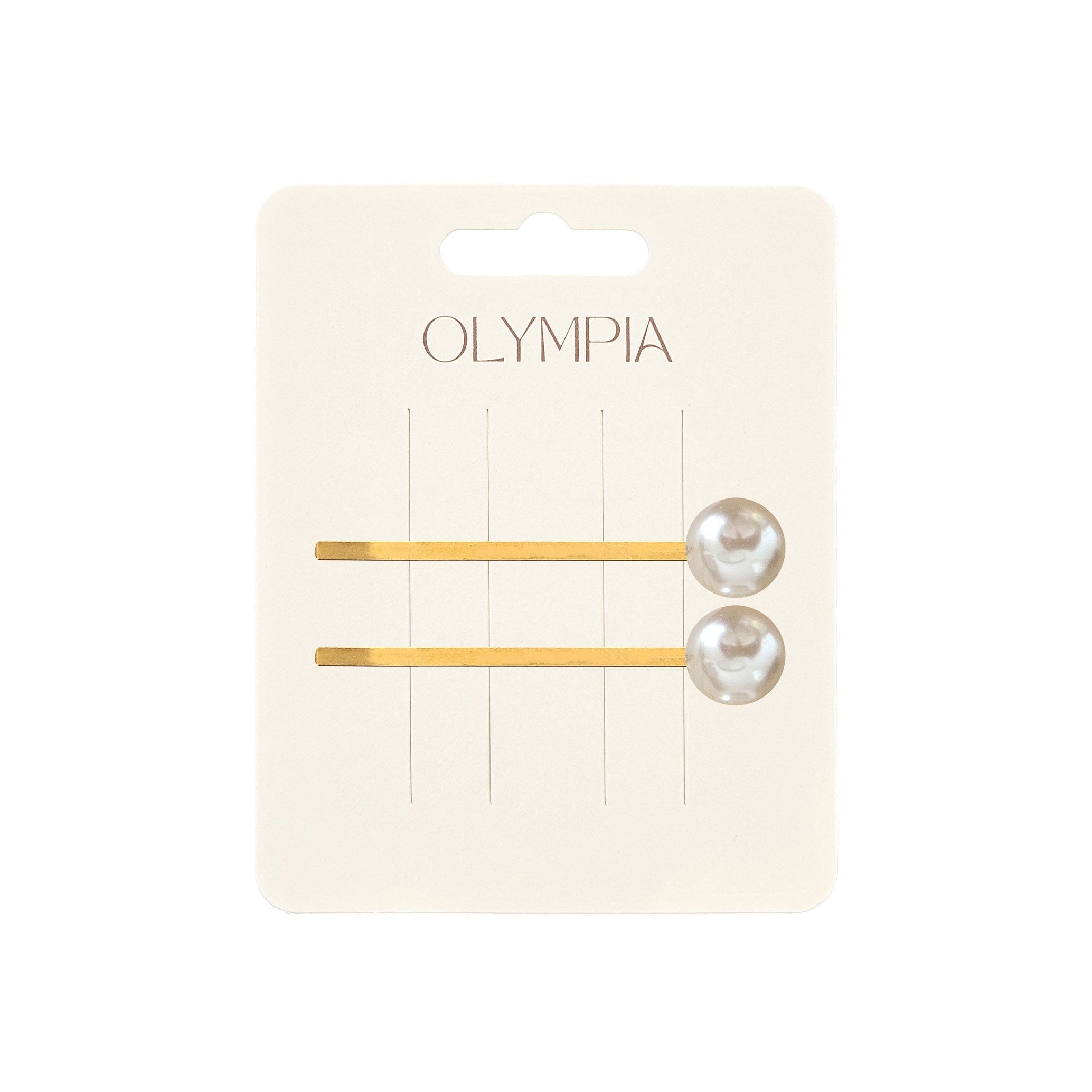 Olympia Orla Pearl Hair Clips - Medium White