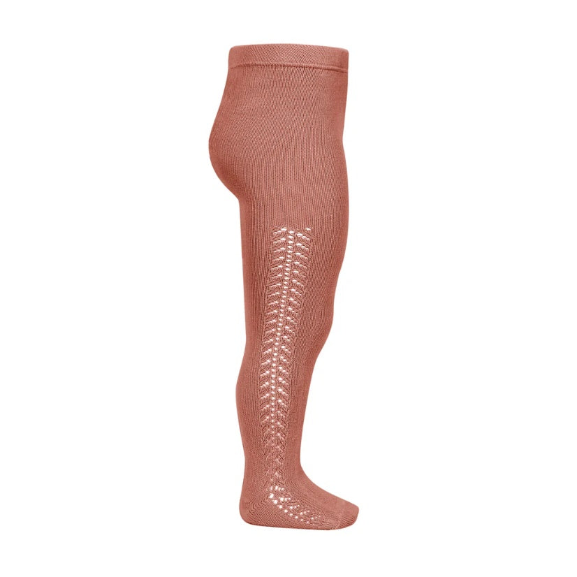 Condor Side Openwork Tights - Terracotta (126)