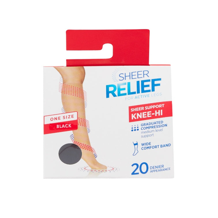 Sheer Relief Support Knee High - Black