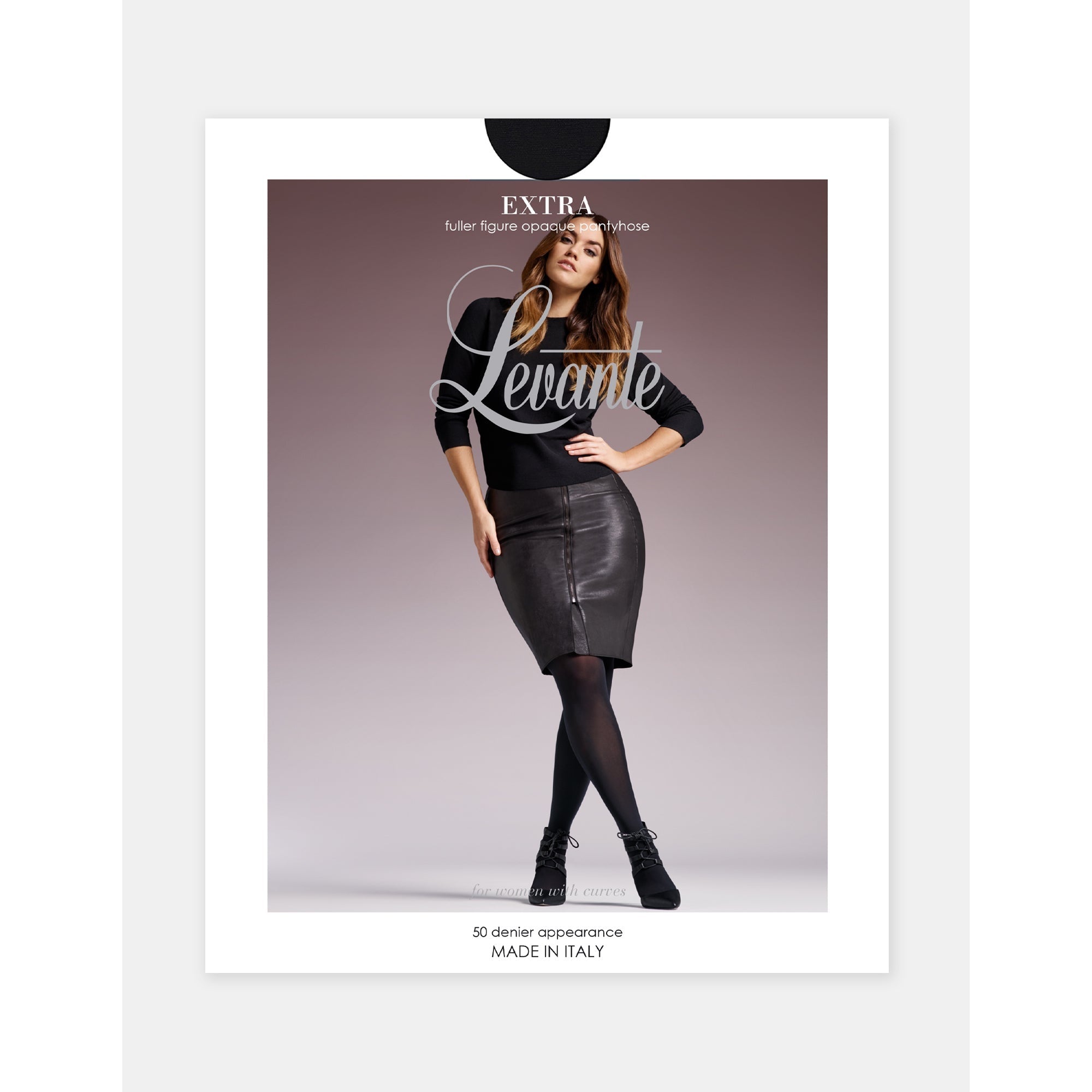 Levante Extra Fuller Figure Opaque Tights 50 Den - Black