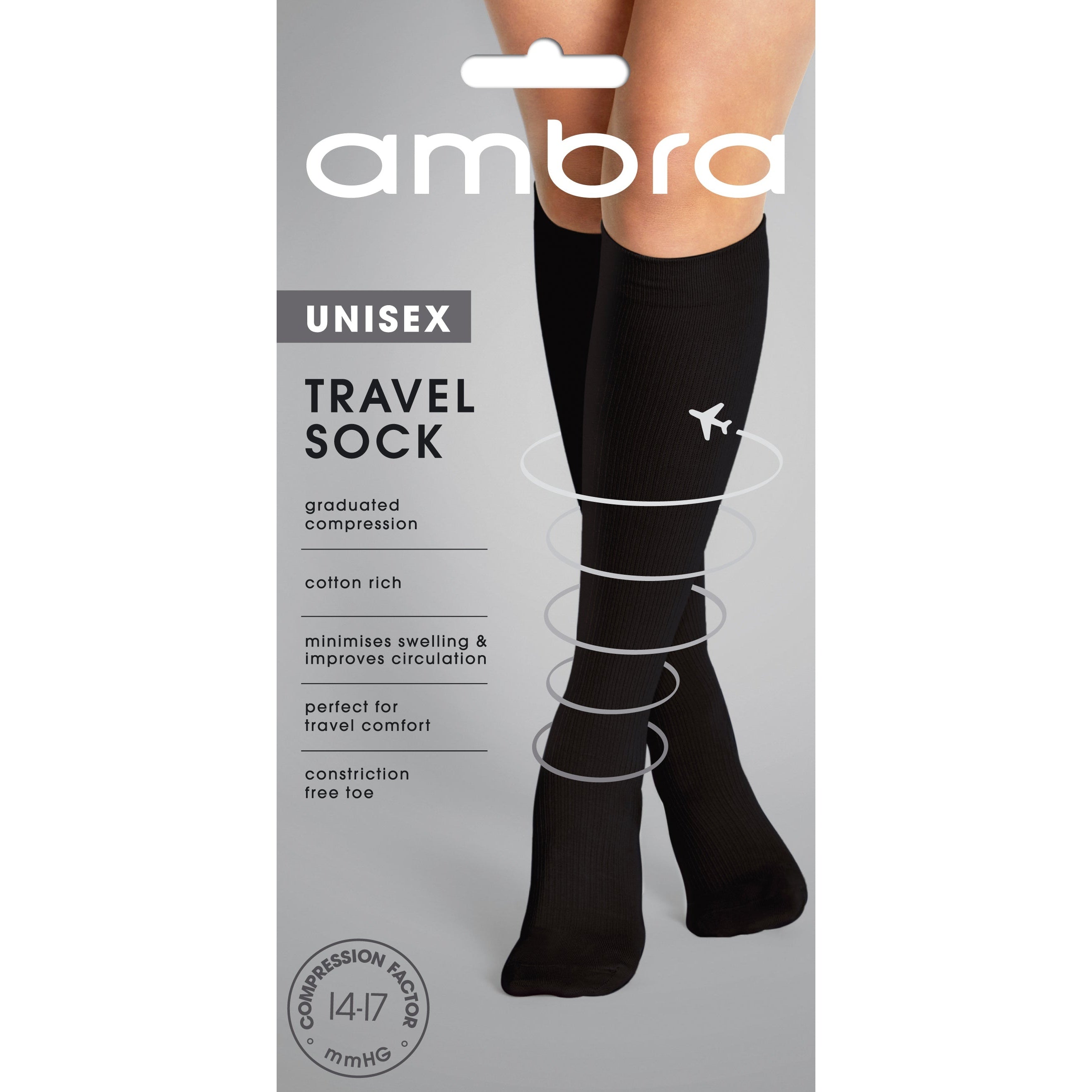 Ambra Unisex Travel Sock - Black