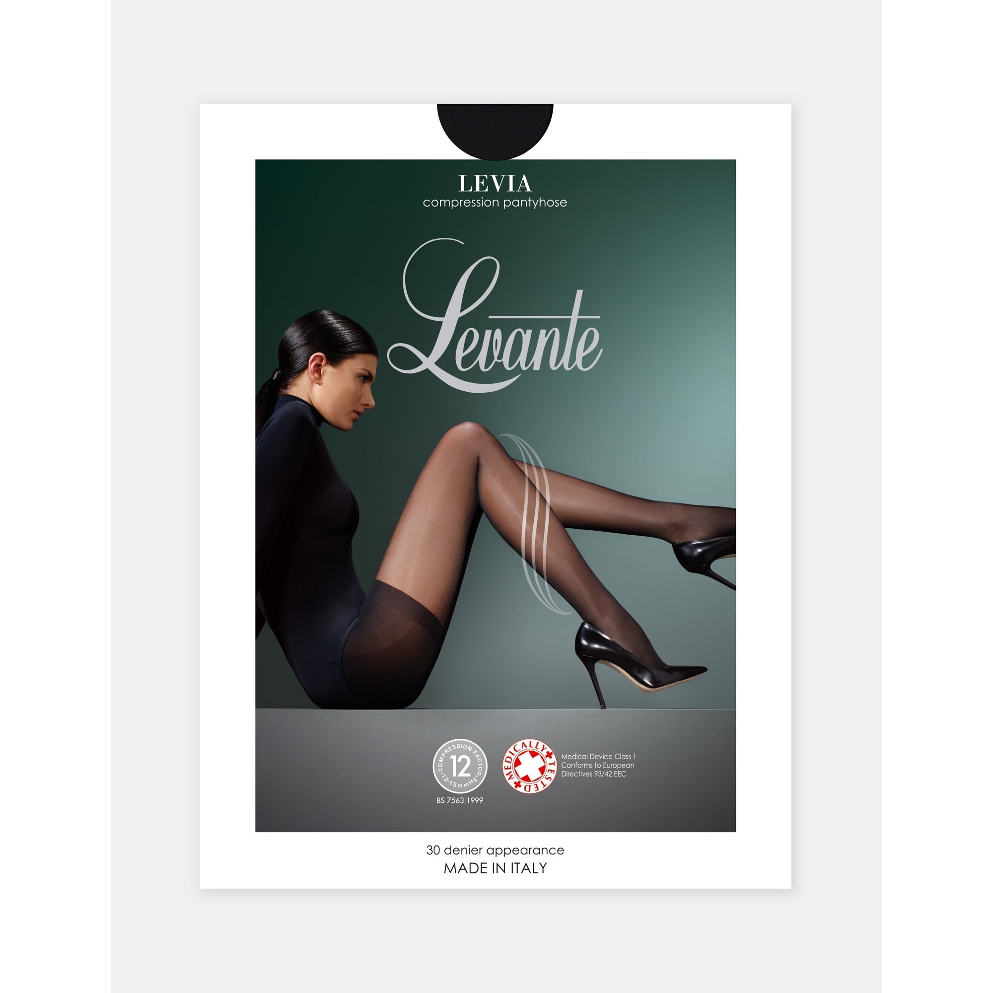 Levante Levia Compression Pantyhose 30 Denier - Nero