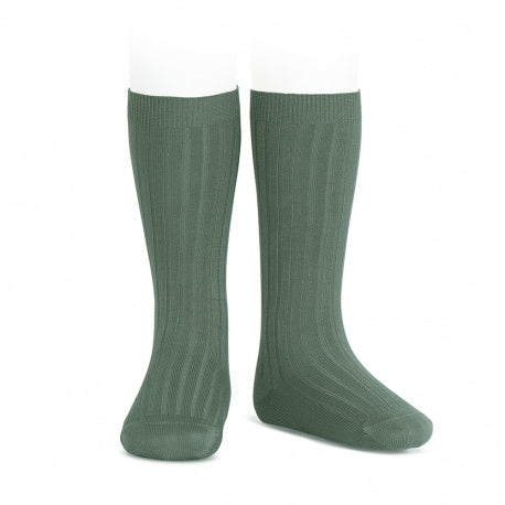 Condor Ribbed Knee High Socks - Lichen Green (761)