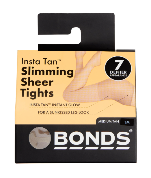 Bonds Insta Tan Slimming Sheer Tights - Medium Tan - 7 Denier