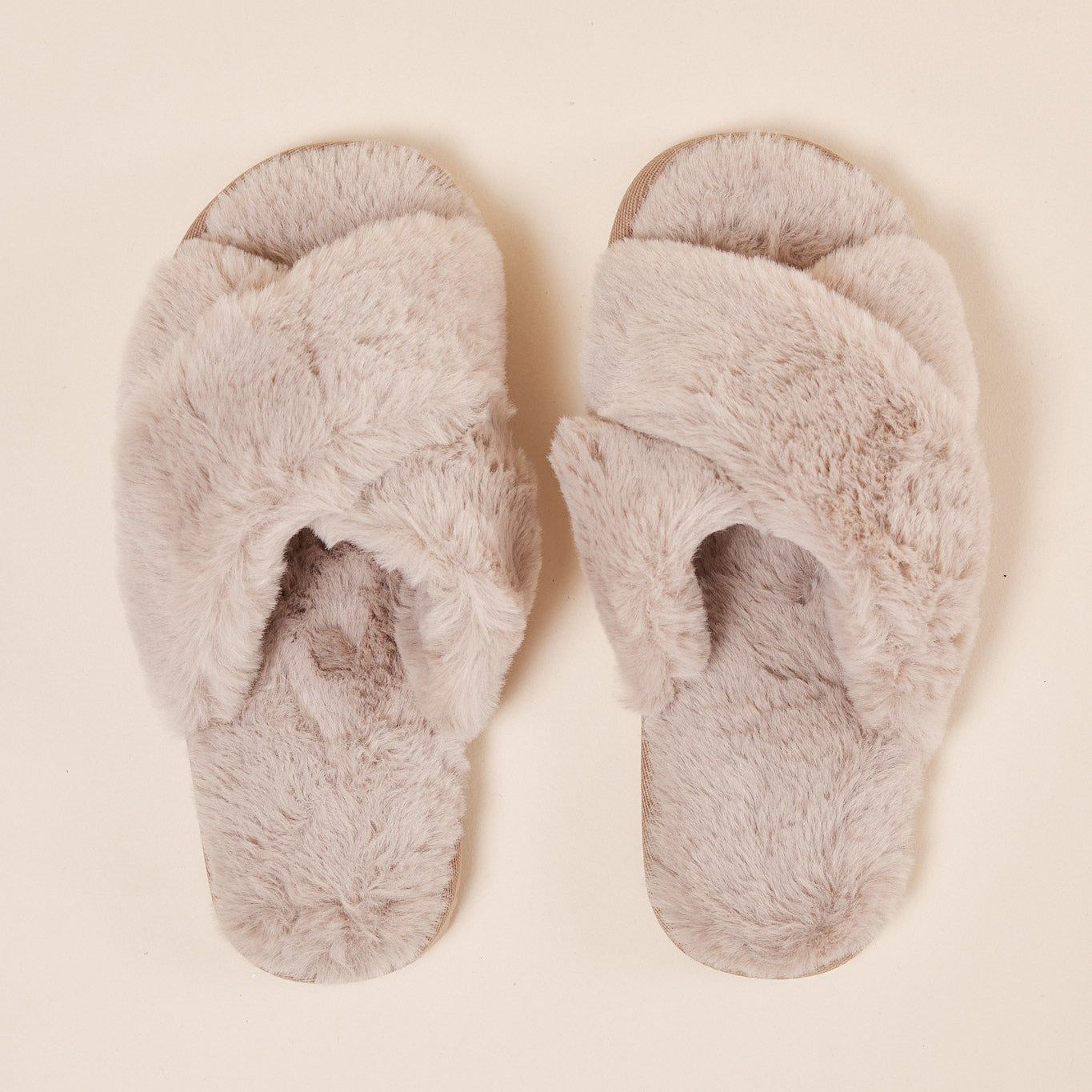 Gingerlilly Milan Plush Slipper - Beige