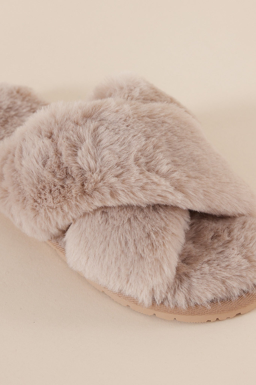 Gingerlilly Milan Plush Slipper - Beige
