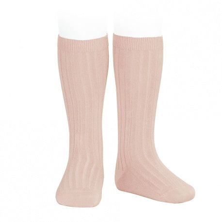 Condor Ribbed Knee High Socks - Old Rose (544)