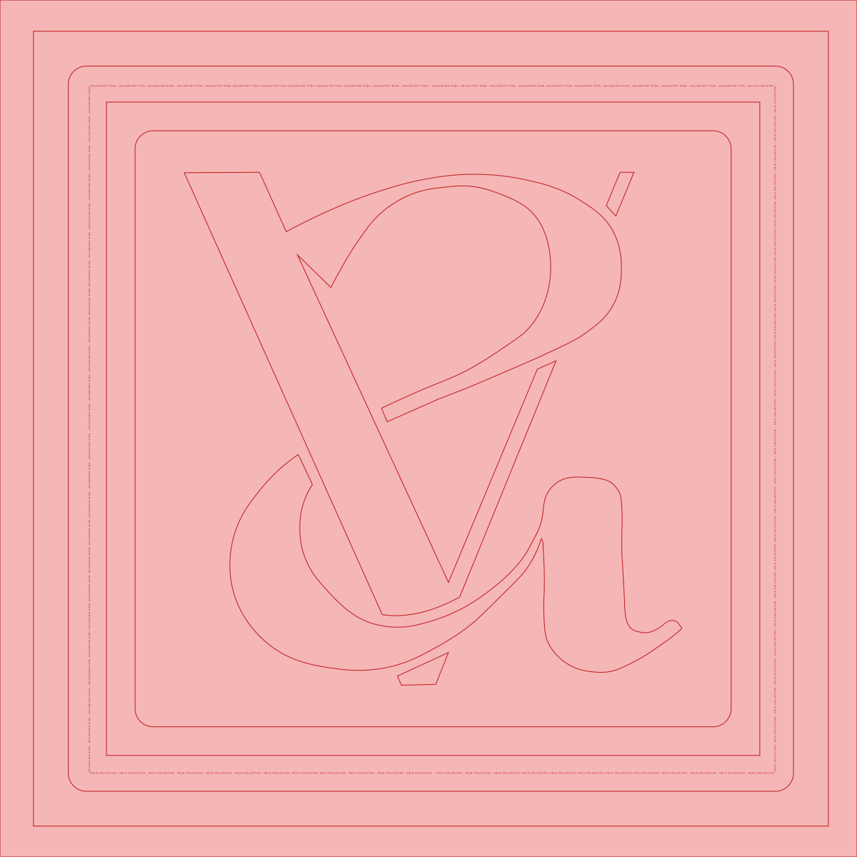 Vela Collective Basic Pink & Red Silk Scarf