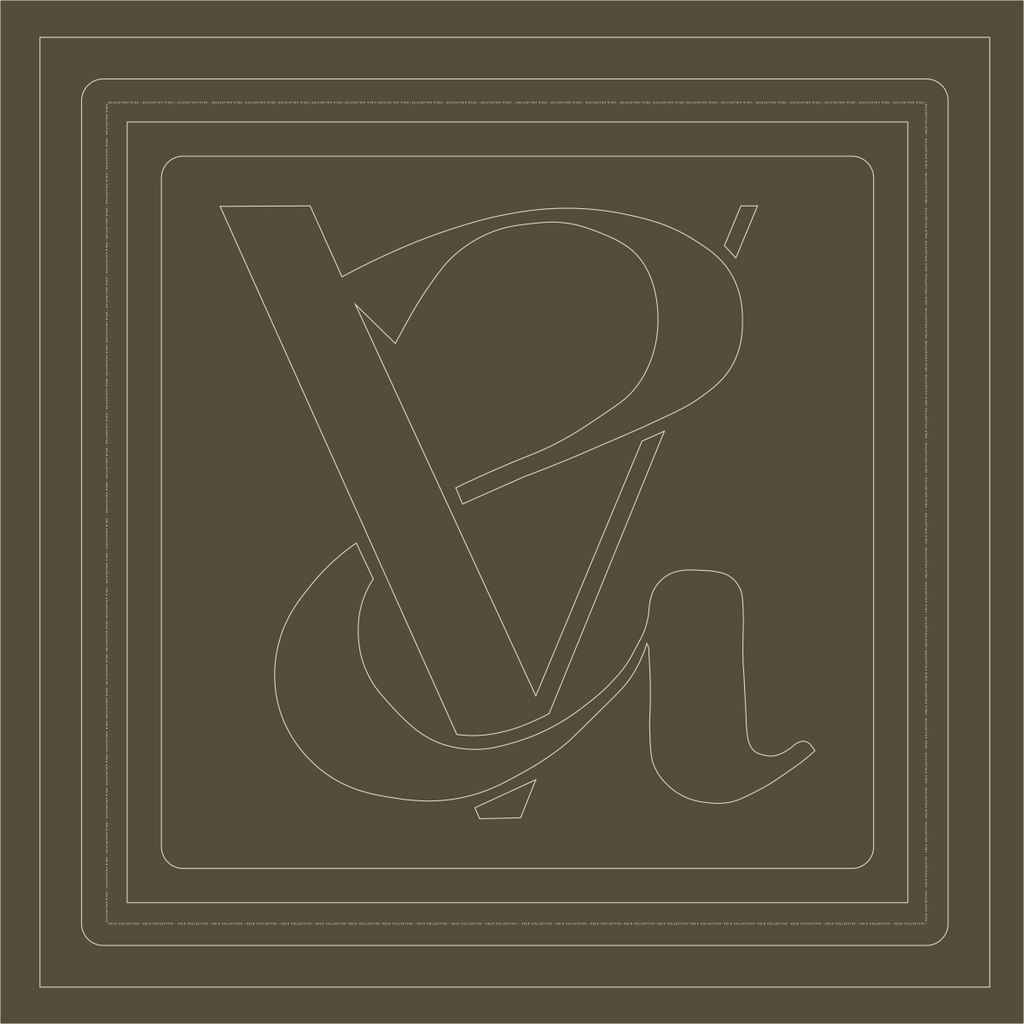 Vela Collective Basic Olive & Ivory Silk Scarf