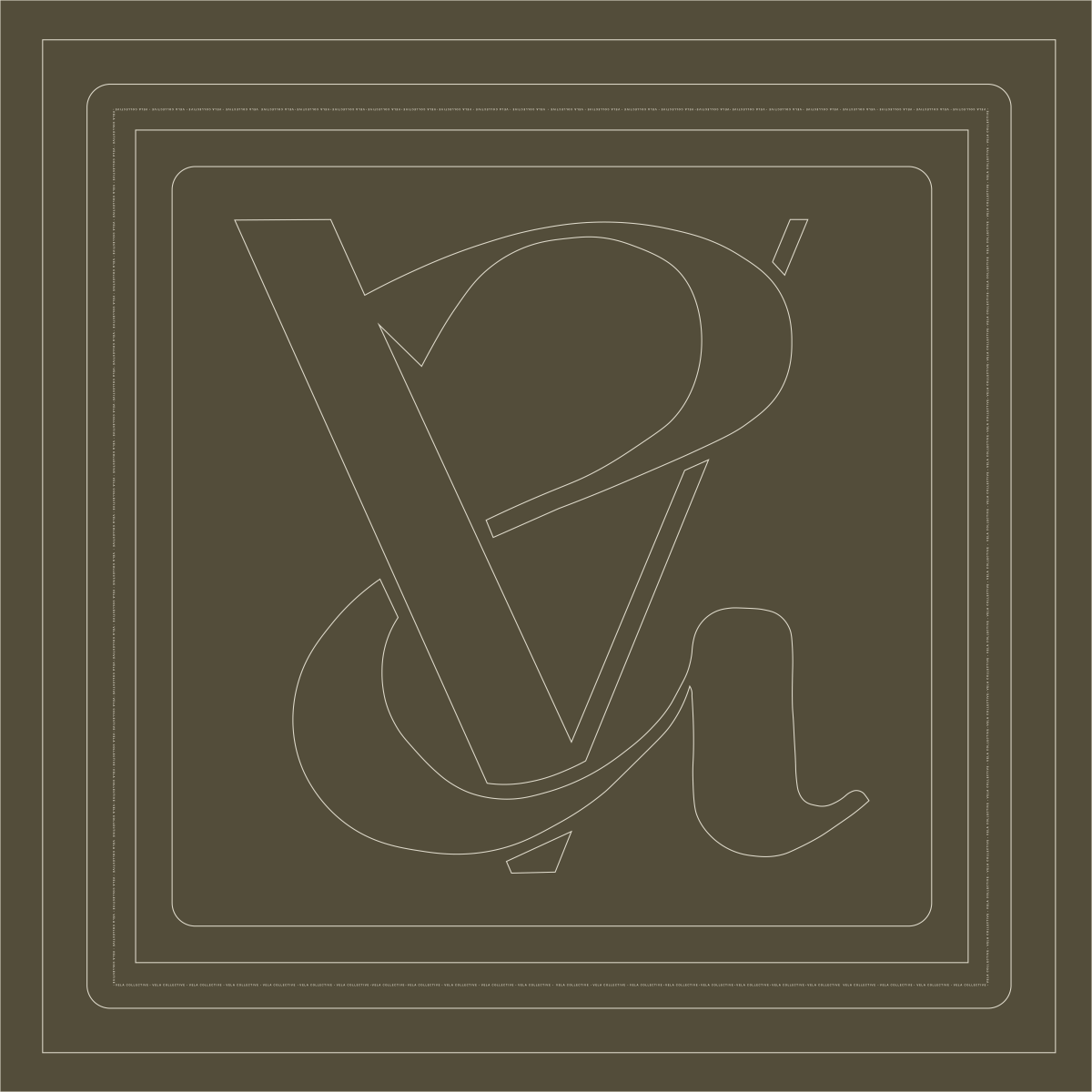 Vela Collective Basic Olive & Ivory Silk Scarf