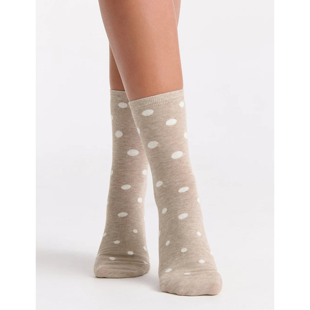 Levante Gigi Spot Crew Sock - Oatmeal