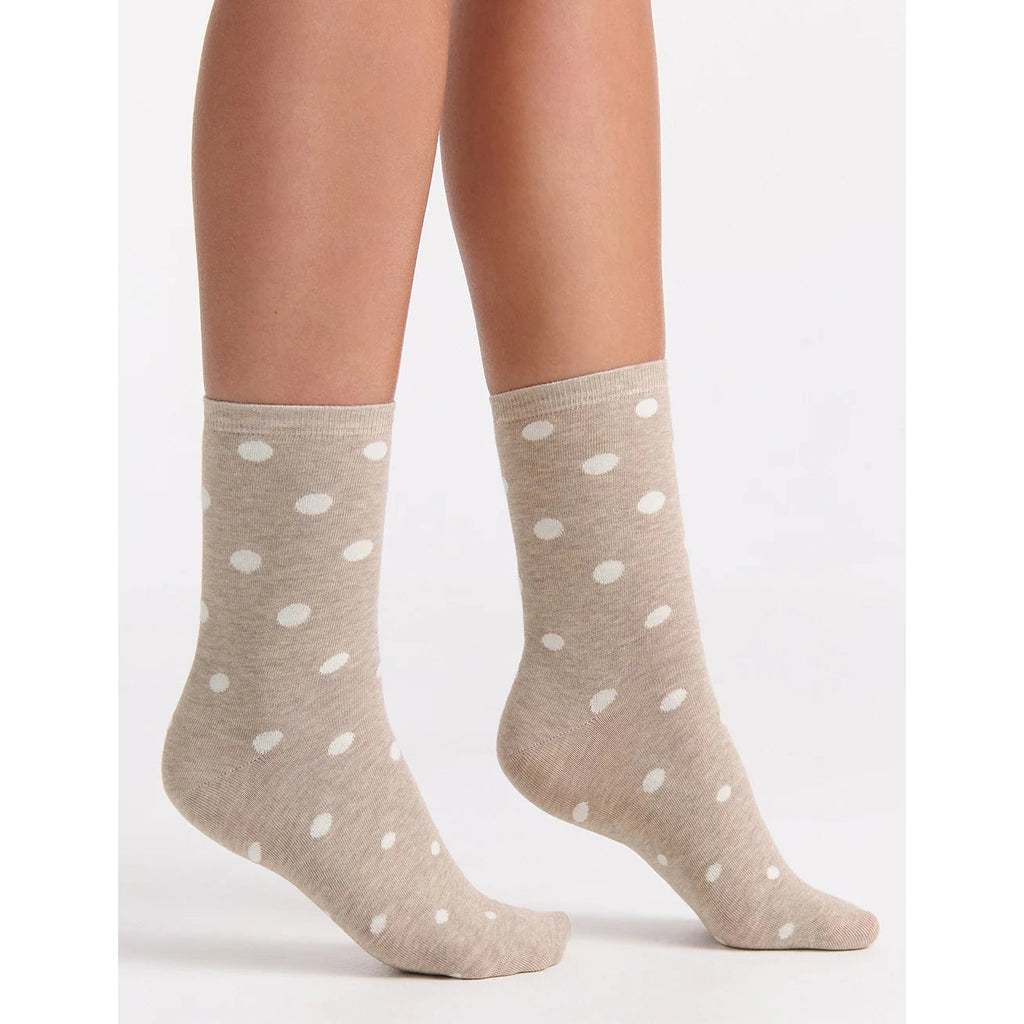 Levante Gigi Spot Crew Sock - Oatmeal