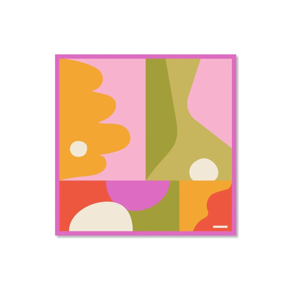 Alpha Studio Havana Abstract Fuchsia Frayed 90 Square
