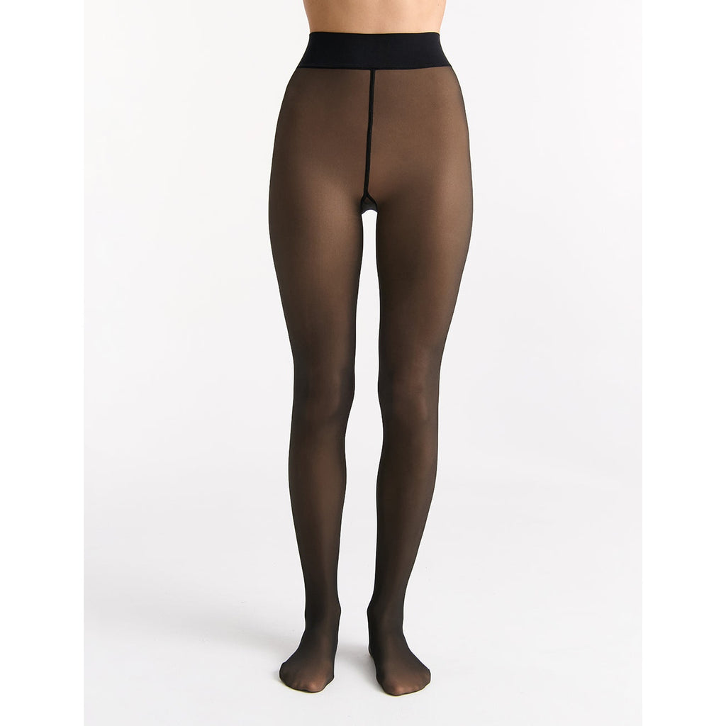 Ambra Sheer Fleece Lined Opaque - Black