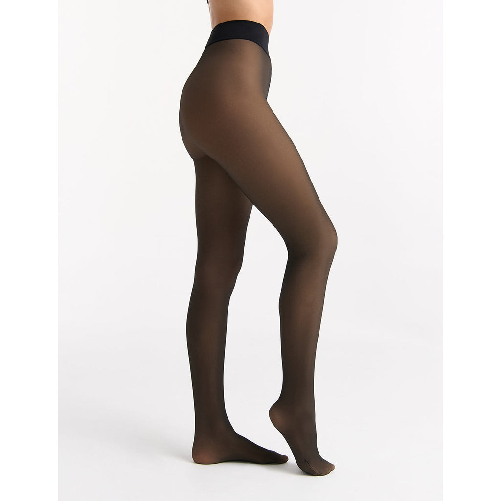 Ambra Sheer Fleece Lined Opaque - Black