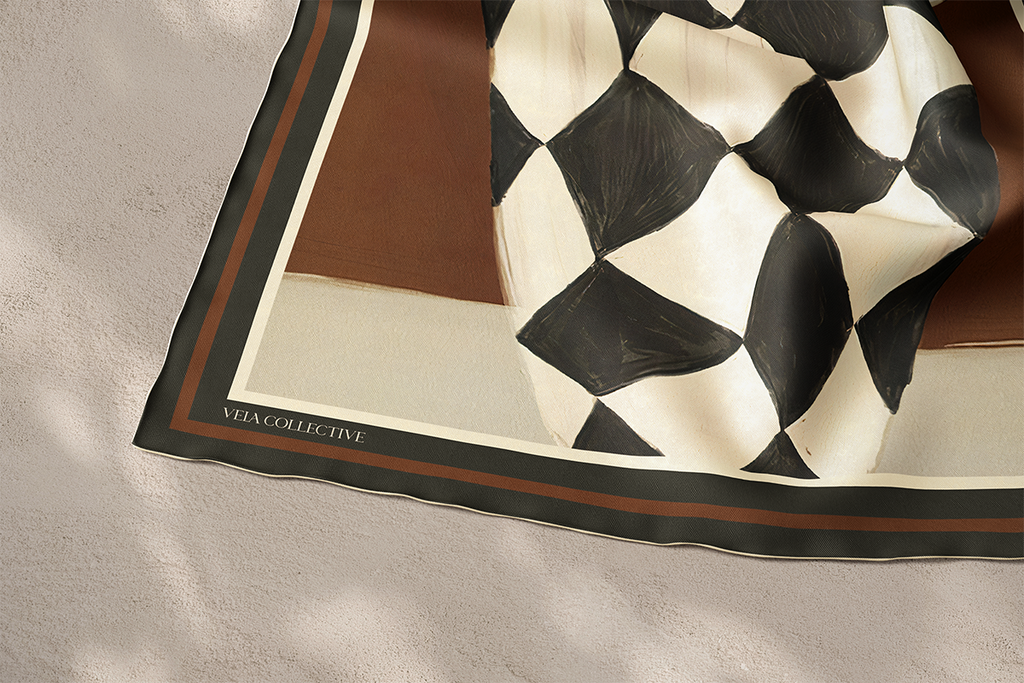 Vela Collective Harlequin Vase Silk Scarf
